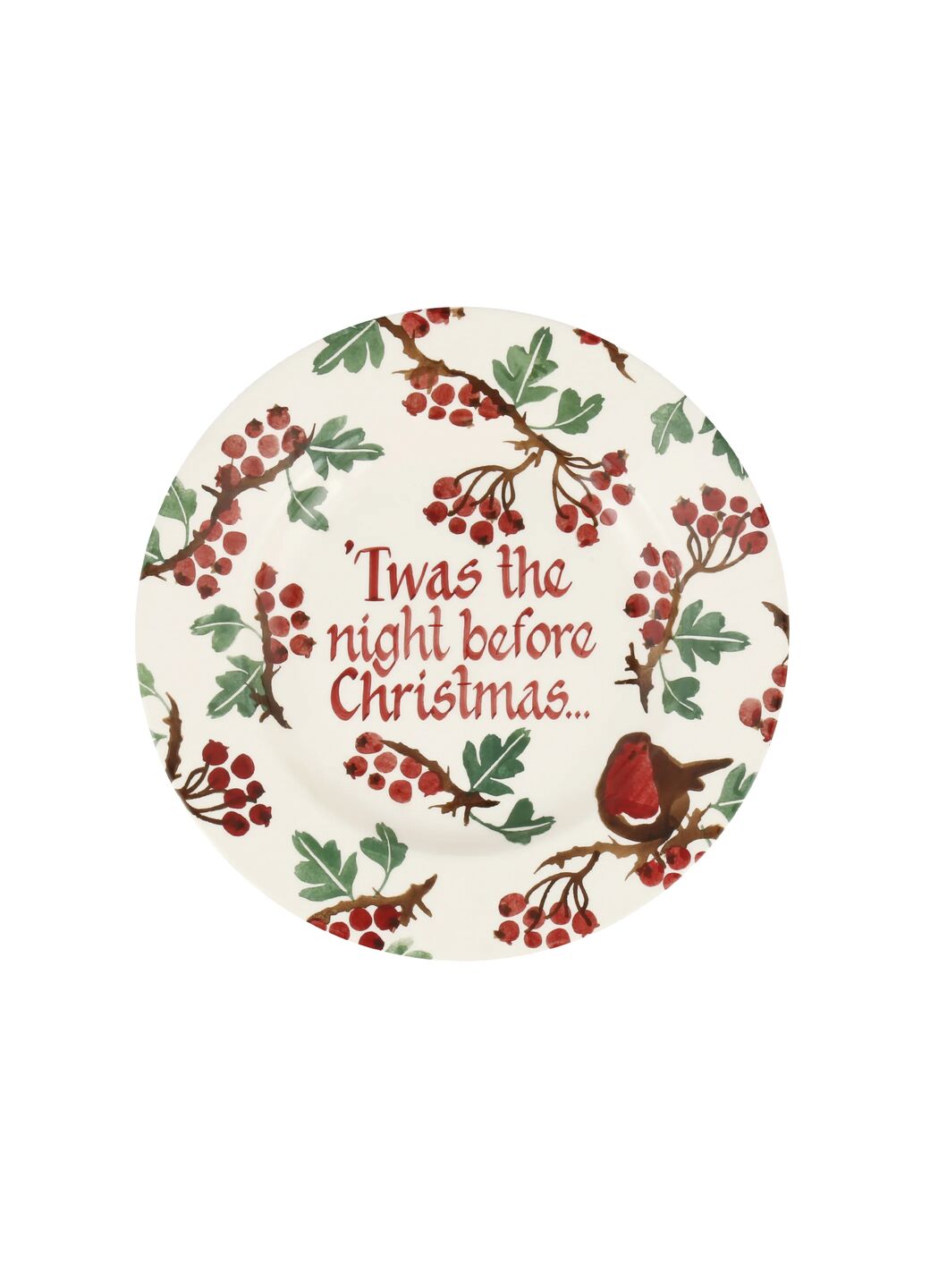 Personalised Hawthorn & Robin Medium Dinner Plate, 8.5 Inch