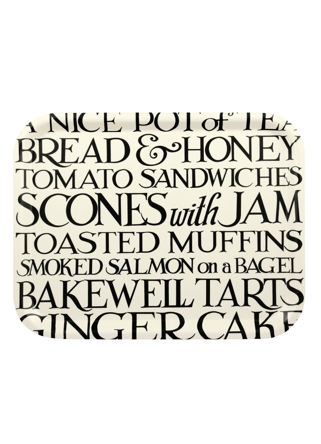 Black Toast Rectangular Birch Tray