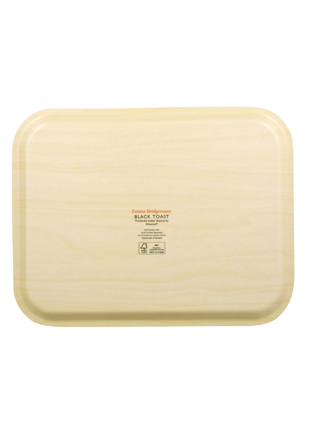 Black Toast Rectangular Birch Tray