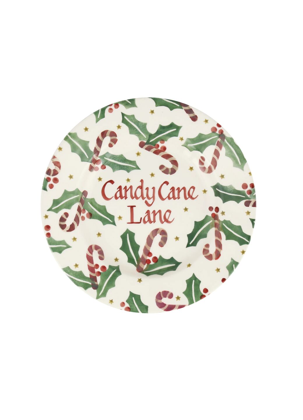 Personalised Candy Canes Medium Dinner Plate, 8.5 Inch