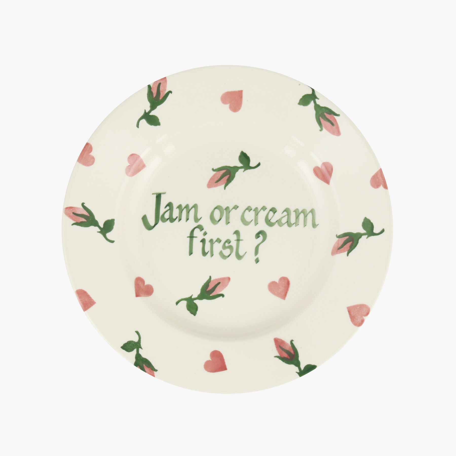 Personalised Little Rose Bud Medium Dinner Plate, 8.5 Inch