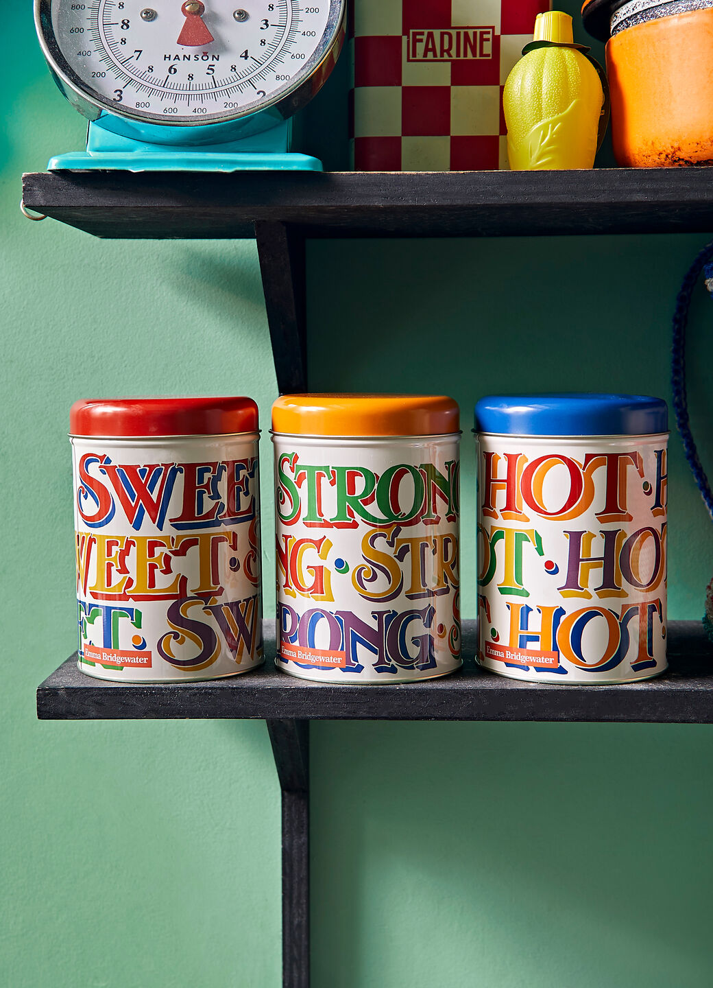 Rainbow Toast Set Of 3 Round Tin Caddies Boxed