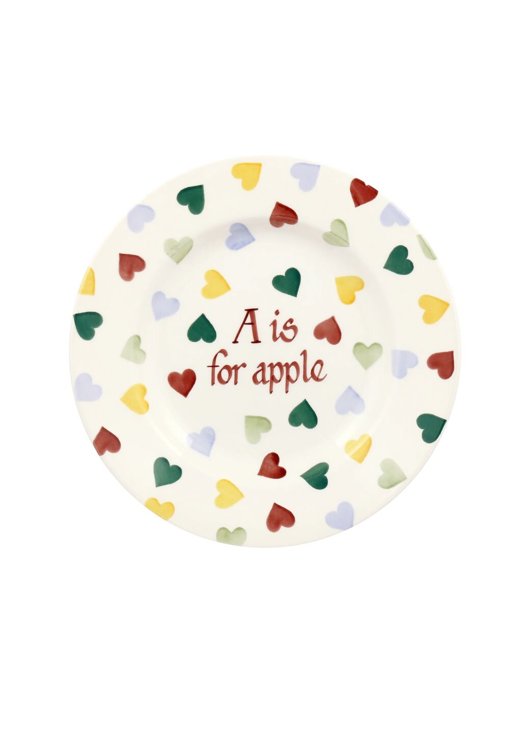 Personalised Polka Hearts Medium Dinner Plate, 8.5 Inch