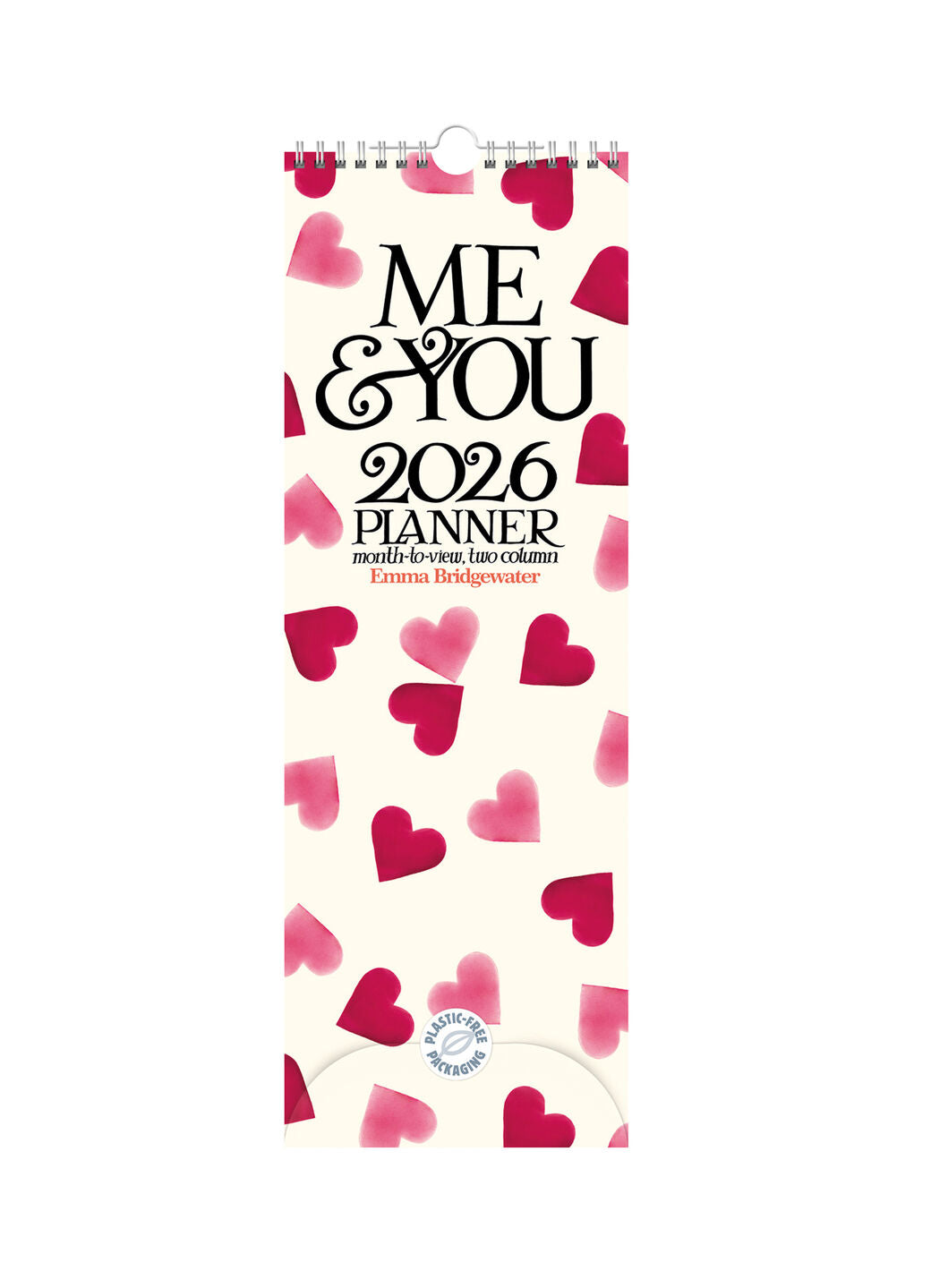 Big Pink Hearts Me & You Slim Planner 2026