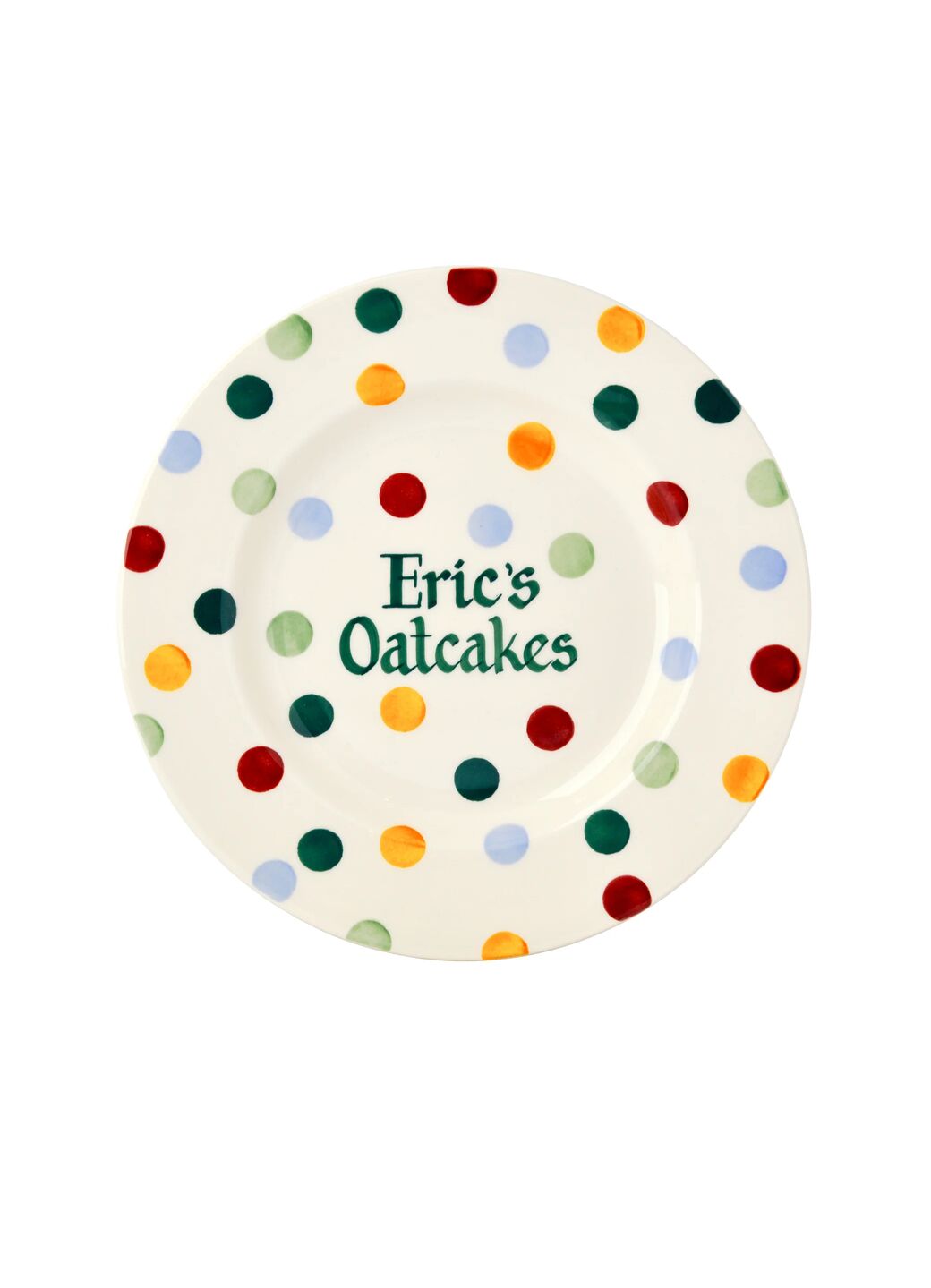 Personalised Polka Dot Medium Dinner Plate, 8.5 Inch