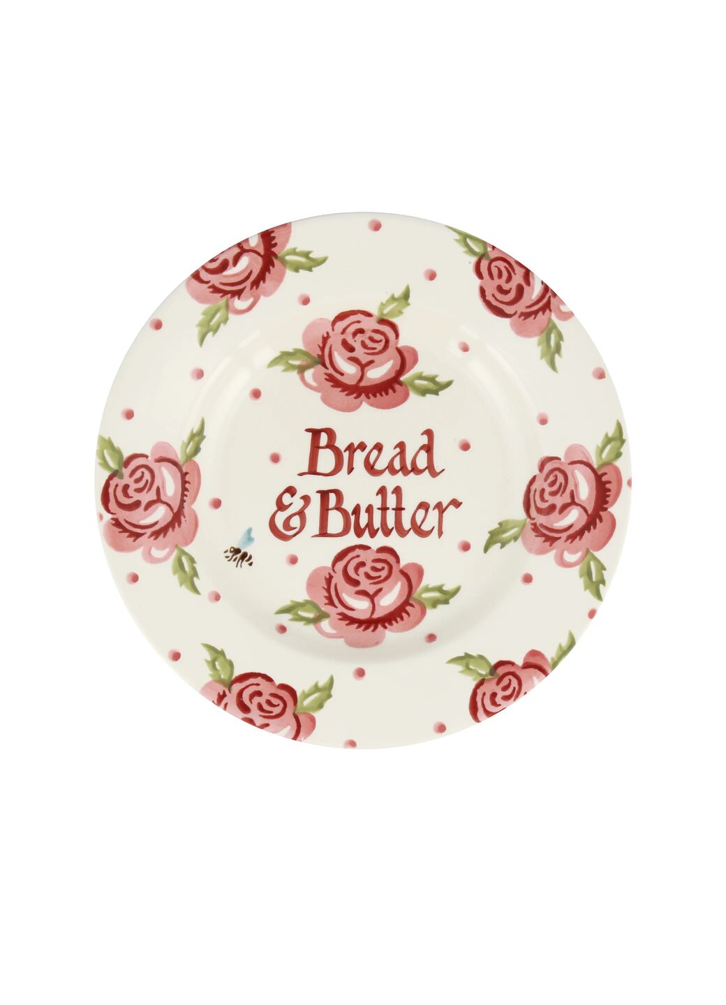 Personalised Rose & Bee Medium Dinner Plate, 8.5 Inch