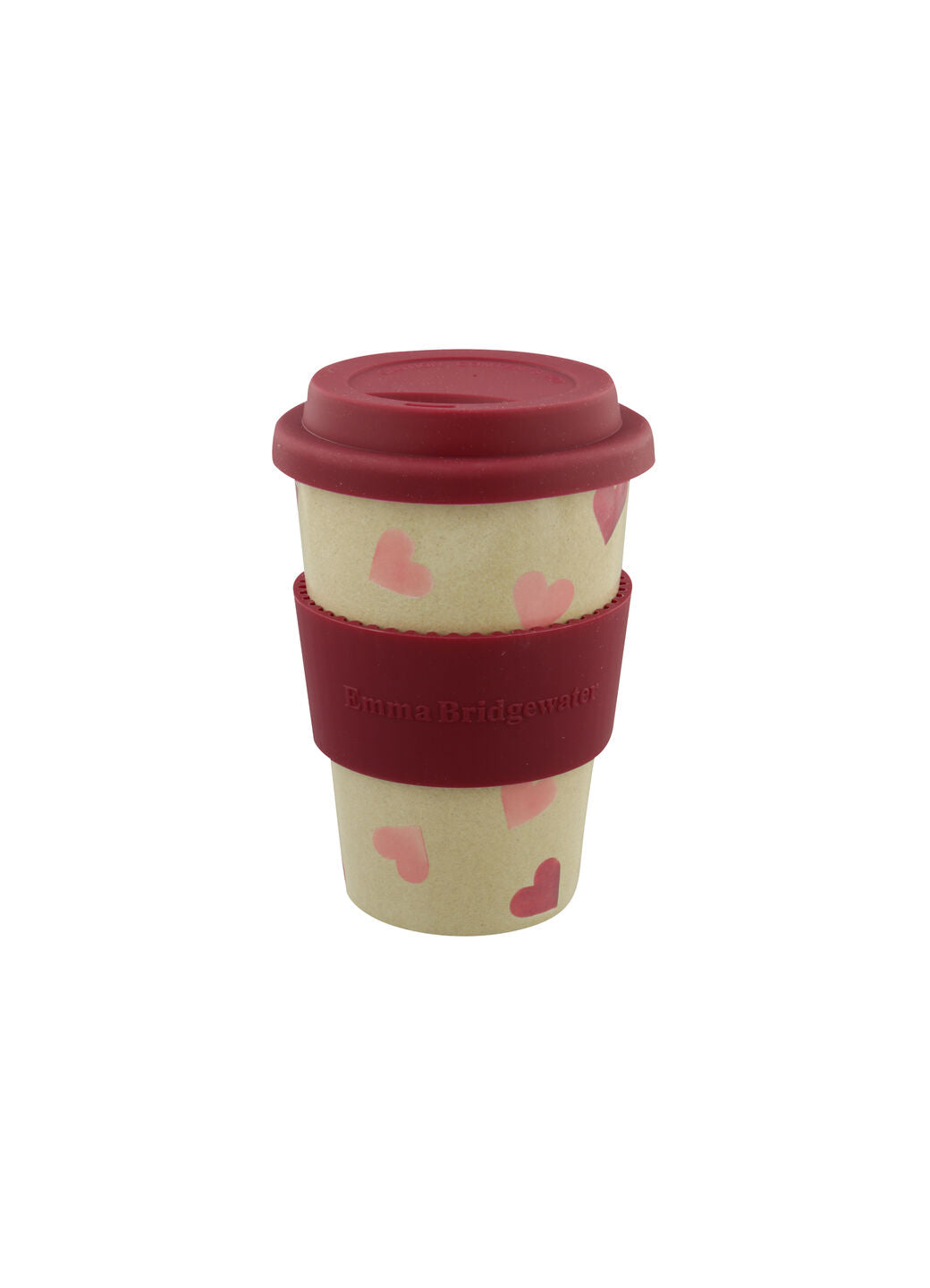 Pink Hearts Rice Husk Travel Cup