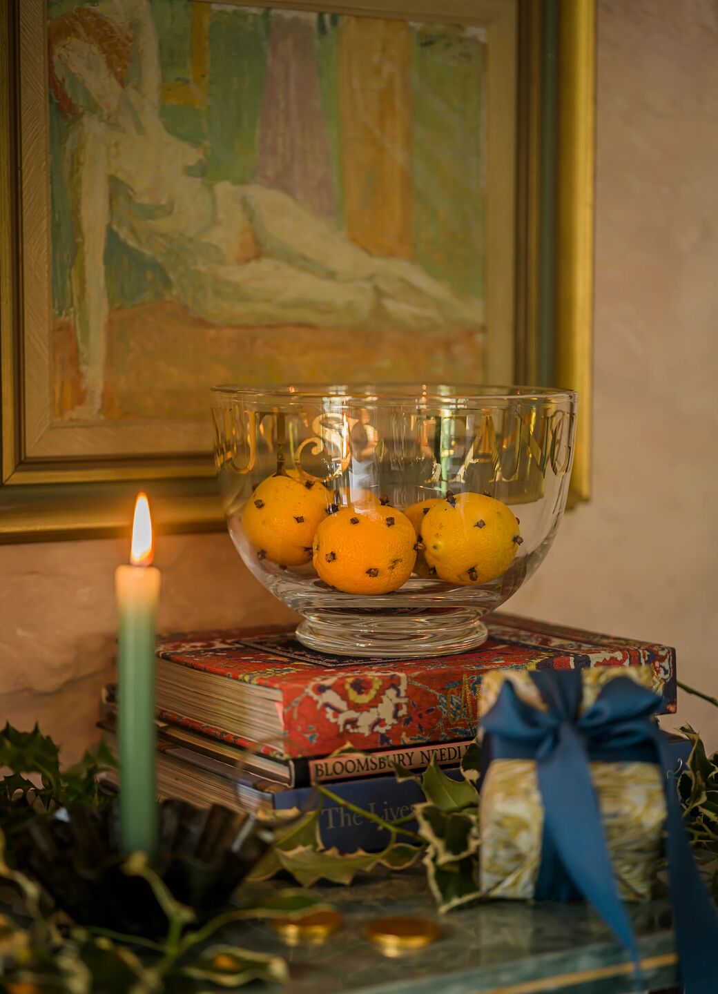 Gold Toast Medium Glass Bowl