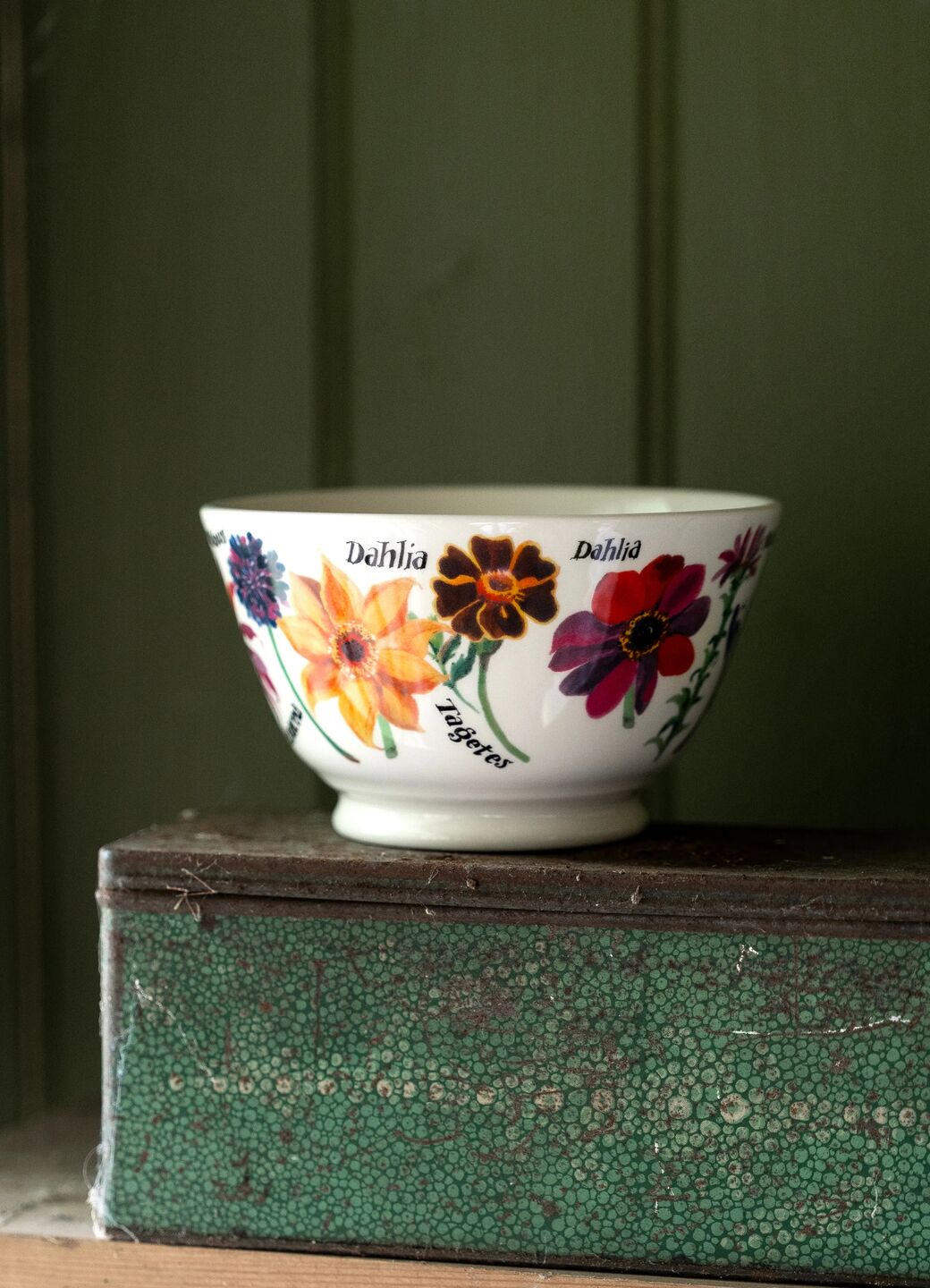 Autumn Flowers Small Old Bowl
