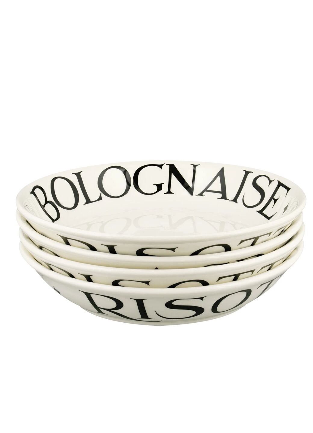 Black Toast Medium Pasta Bowl - Set of 4