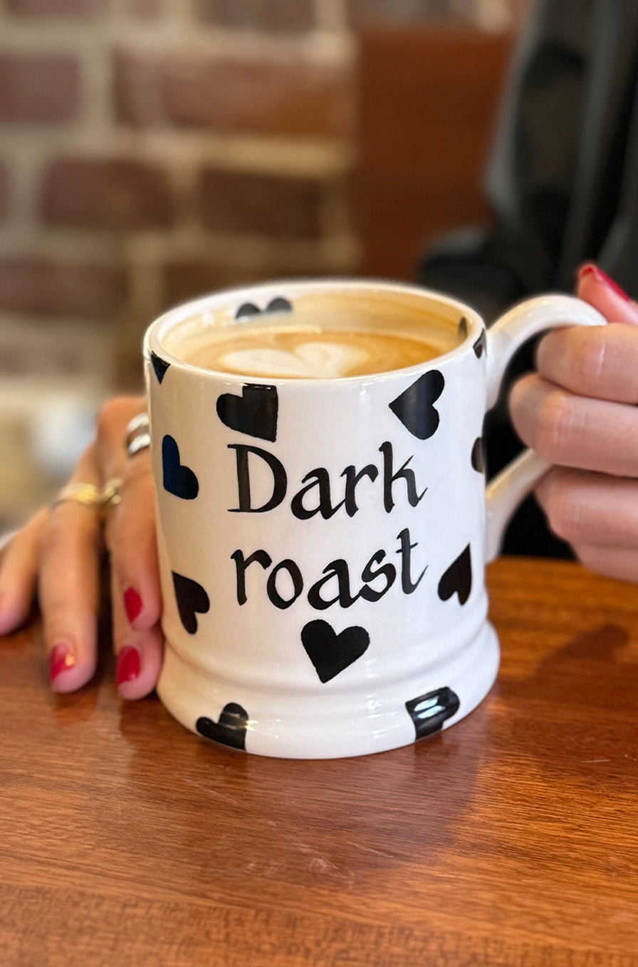 Personalised Black Hearts 1/2 Pint Mug