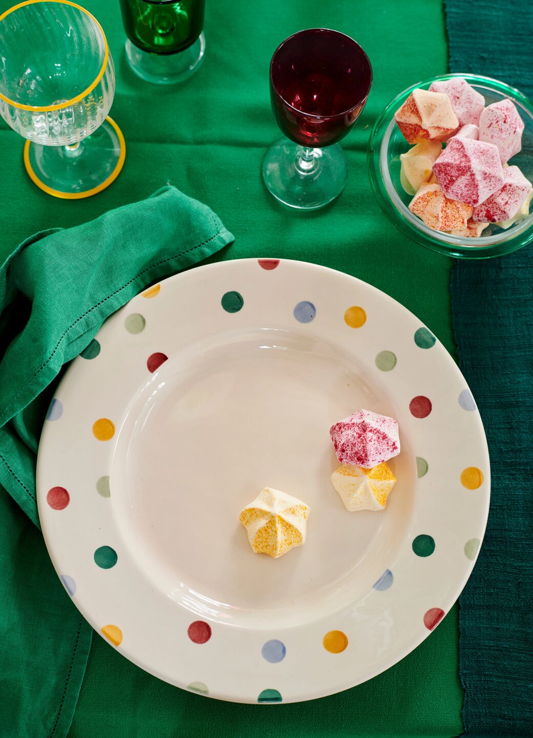 Polka Dot Large Dinner Plate, 10.5 Inch