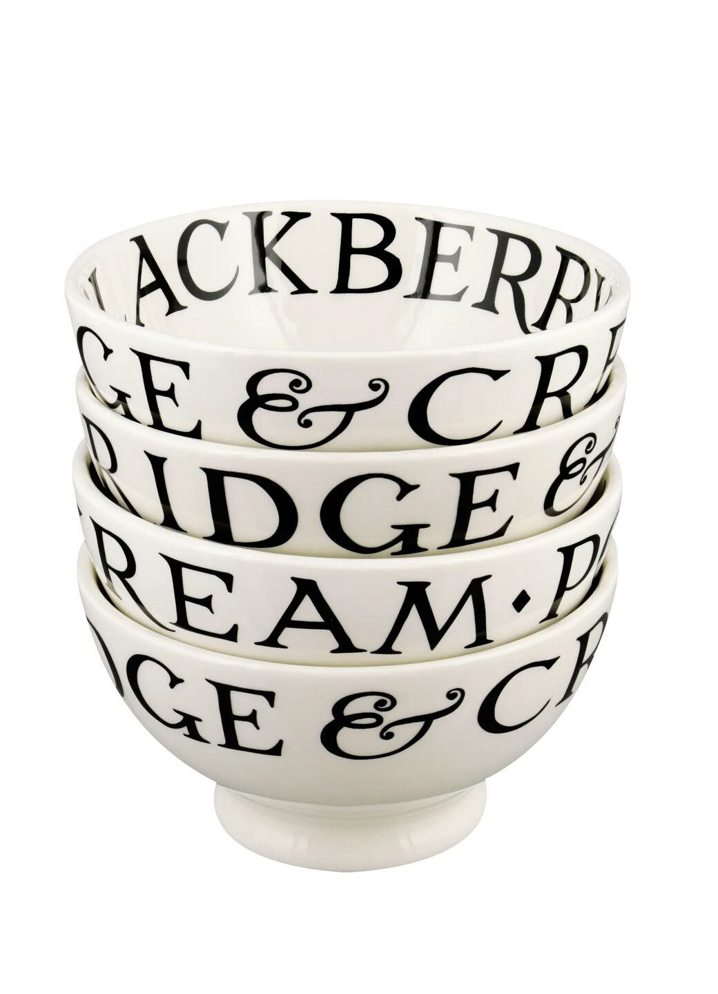 Black Toast French Bowl - Set of 4