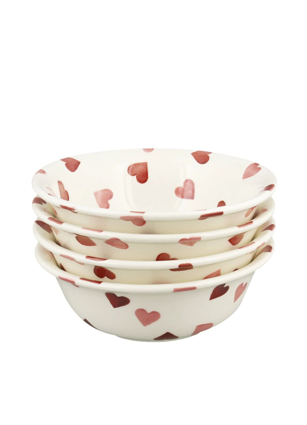 Pink Hearts Cereal Bowl - Set of 4