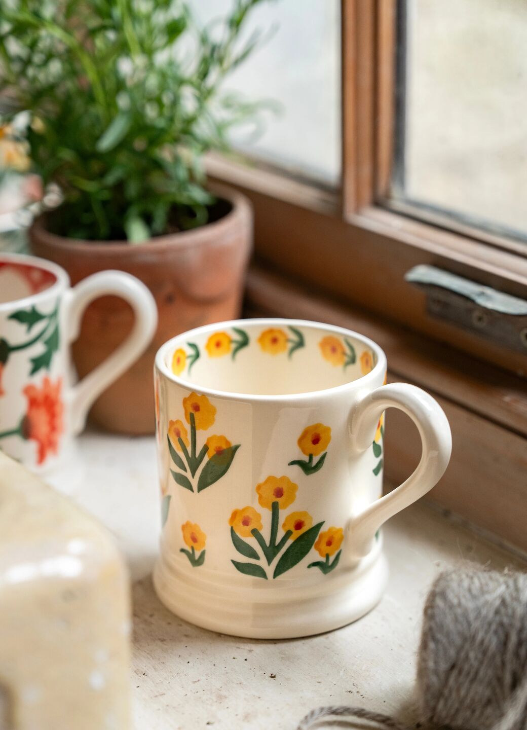 Mug Emma Bridgewater 300ml Motif Bouton D'or - Faïence Anglaise, Lavable Au Lave-vaisselle