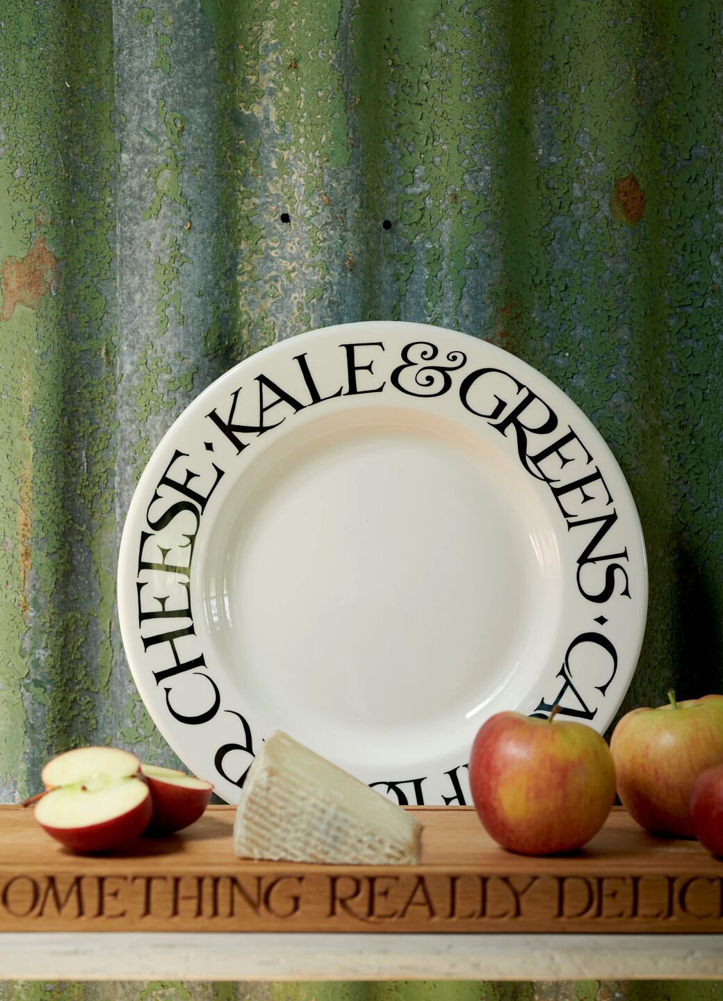 Black Toast Veggies Large Dinner Plate, 10.5 Inch