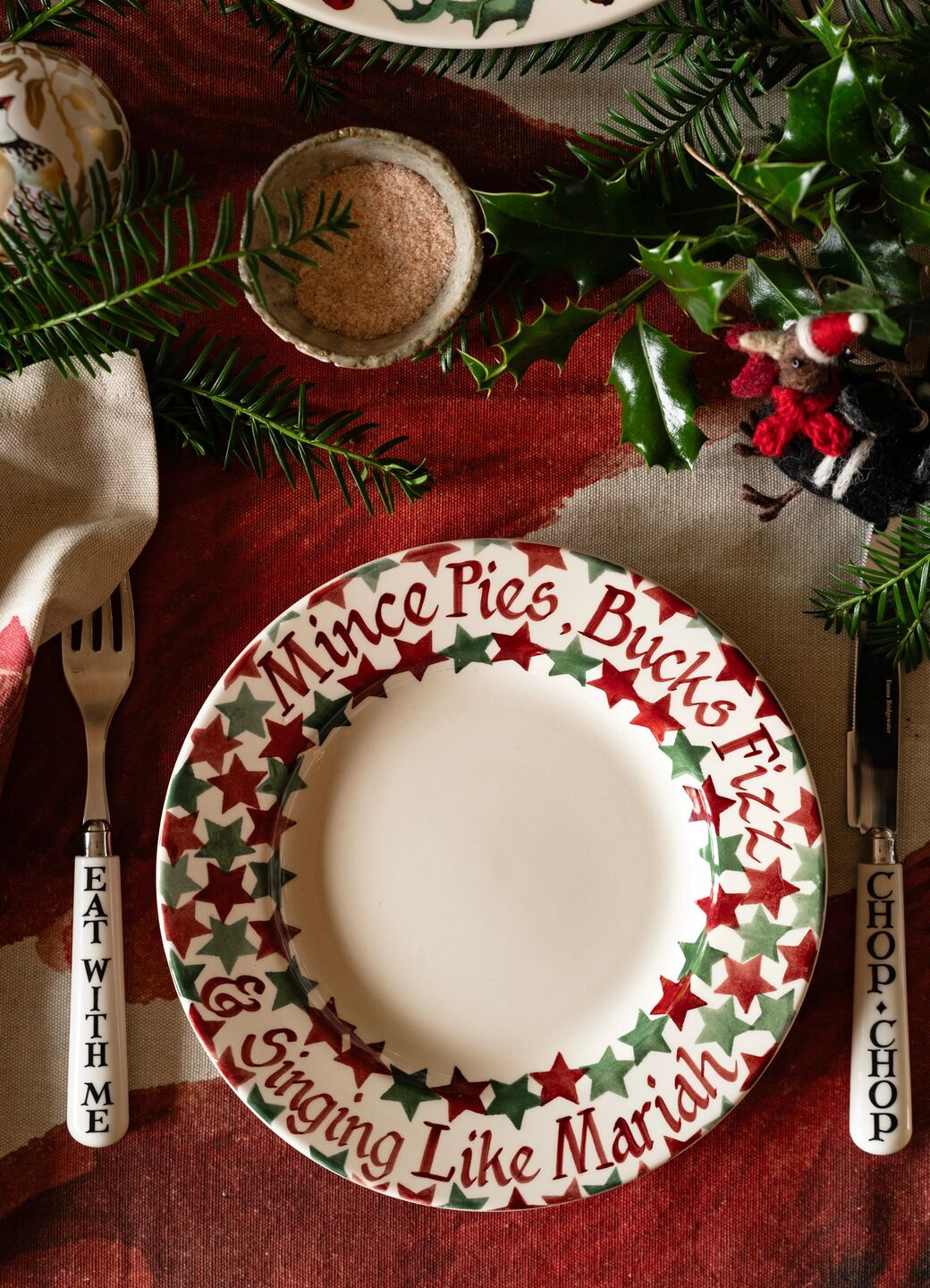 Personalised Christmas Stars Medium Dinner Plate, 8.5 Inch