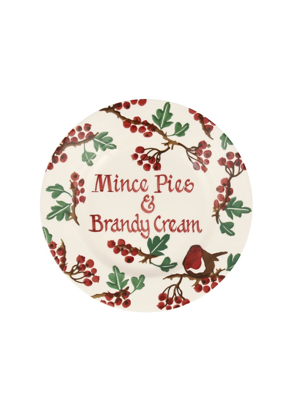 Personalised Hawthorn & Robin Medium Dinner Plate, 8.5 Inch