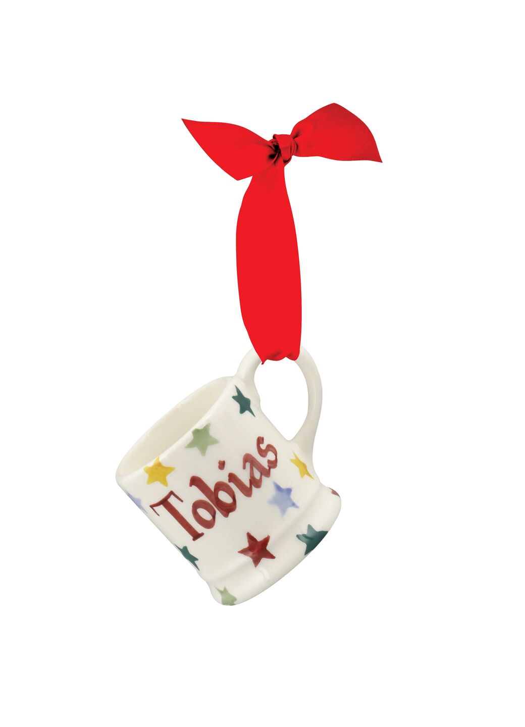 Personalised Polka Star Tiny Mug Decoration