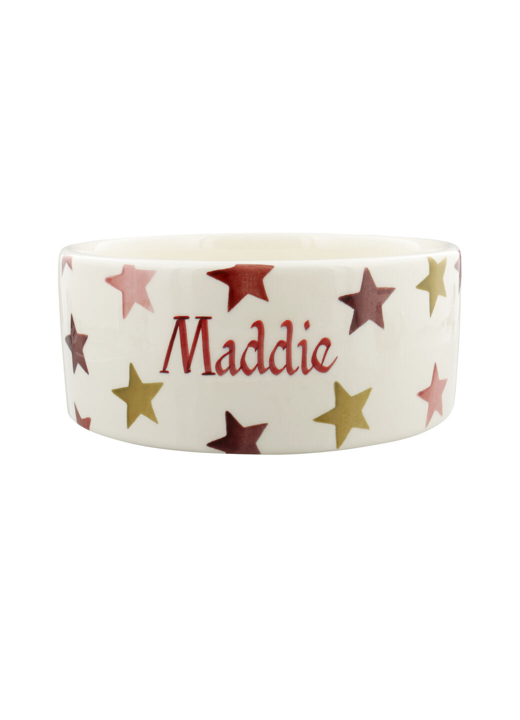Personalised Pink & Gold Stars Large Pet Bowl