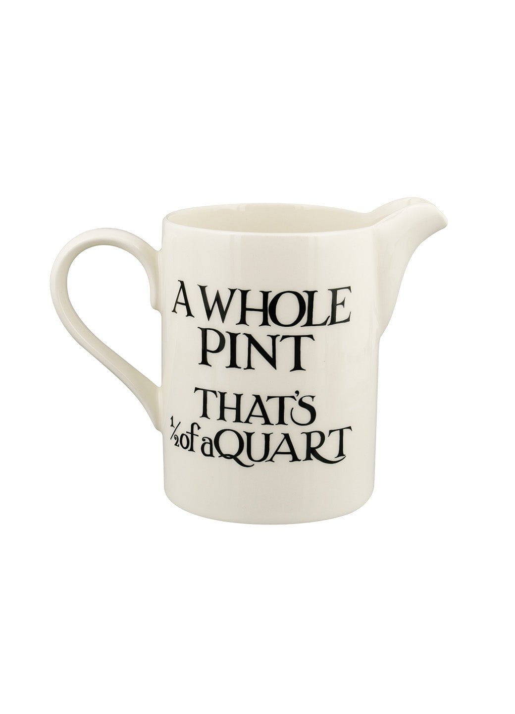 Seconds Black Toast Cream Medium Straight Jug