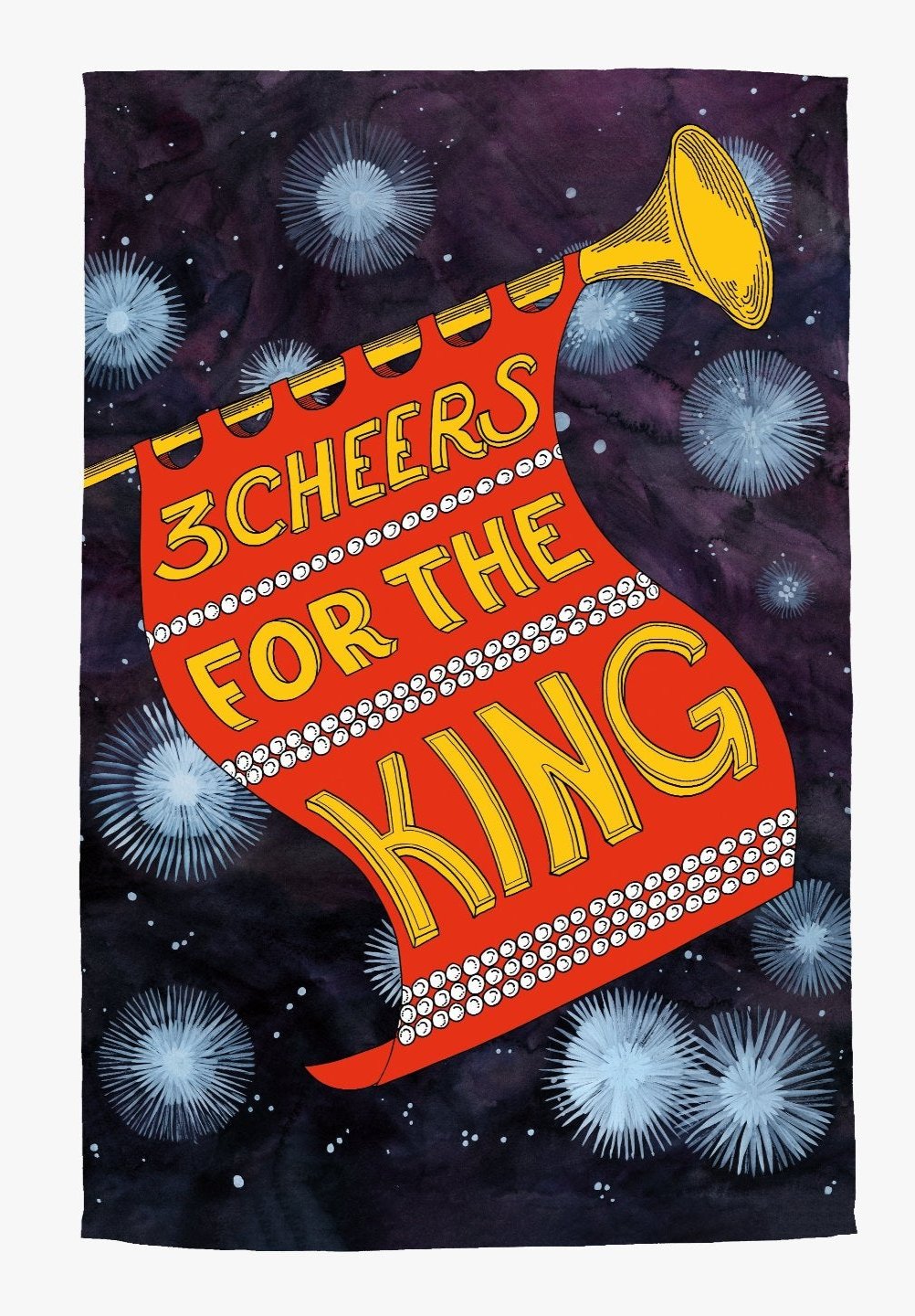 3 Cheers For The King Tea Towel