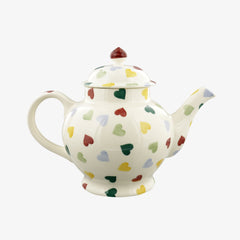 Personalised Polka Hearts 4 Mug Teapot