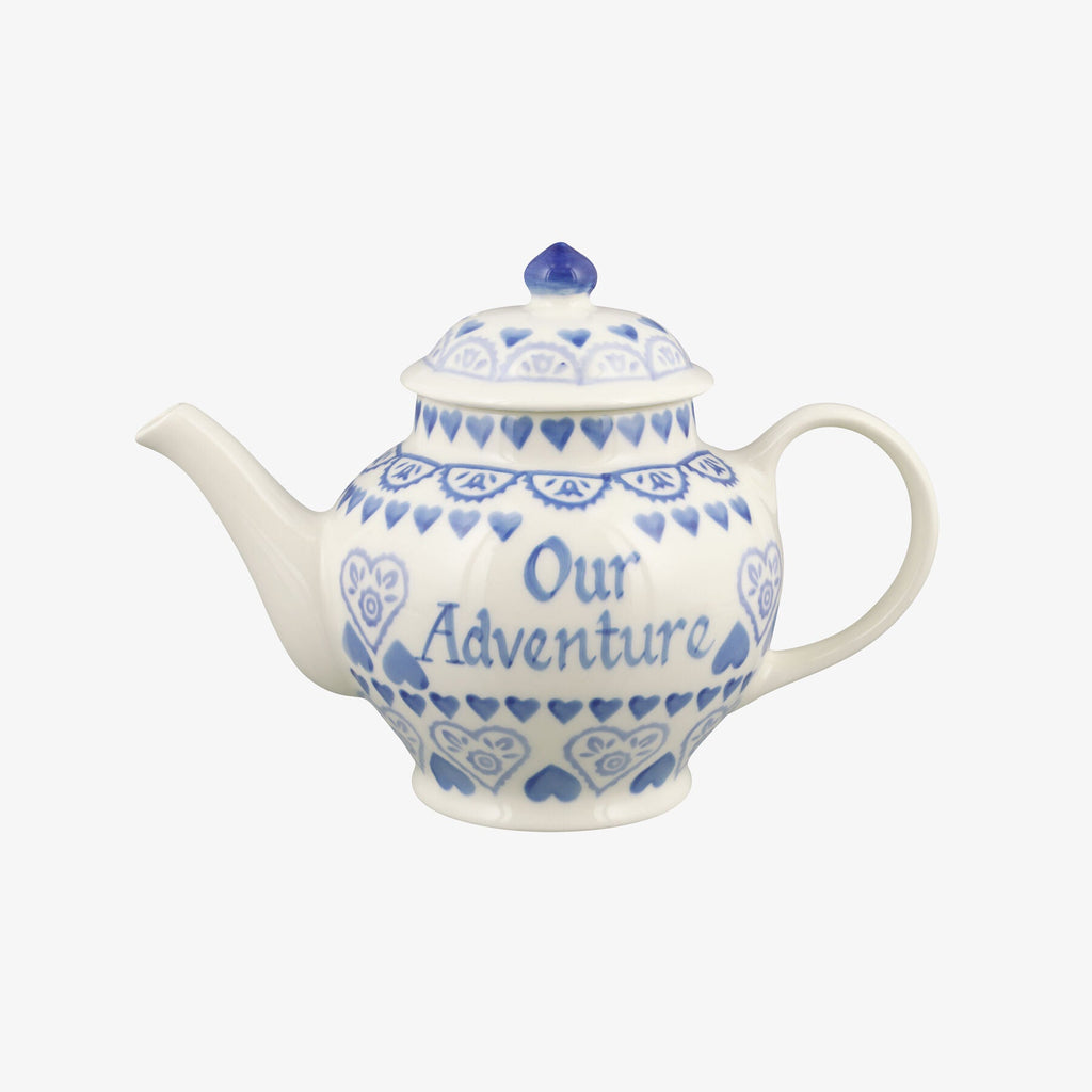 Personalised Blue Sampler 2 Mug Teapot