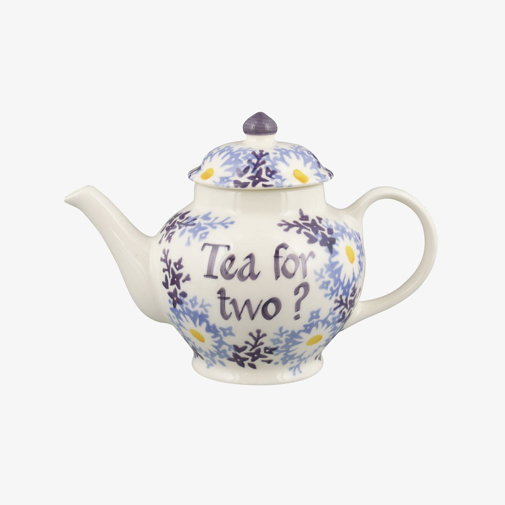 Personalised Blue Daisy Fields 2 Mug Teapot