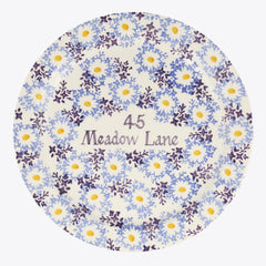 Personalised Blue Daisy Fields Serving Plate