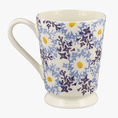 Personalised Blue Daisy Fields Cocoa Mug