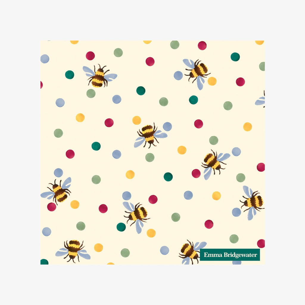 Bumblebee & Small Polka Dot Lunch Napkins (Pack of 20)