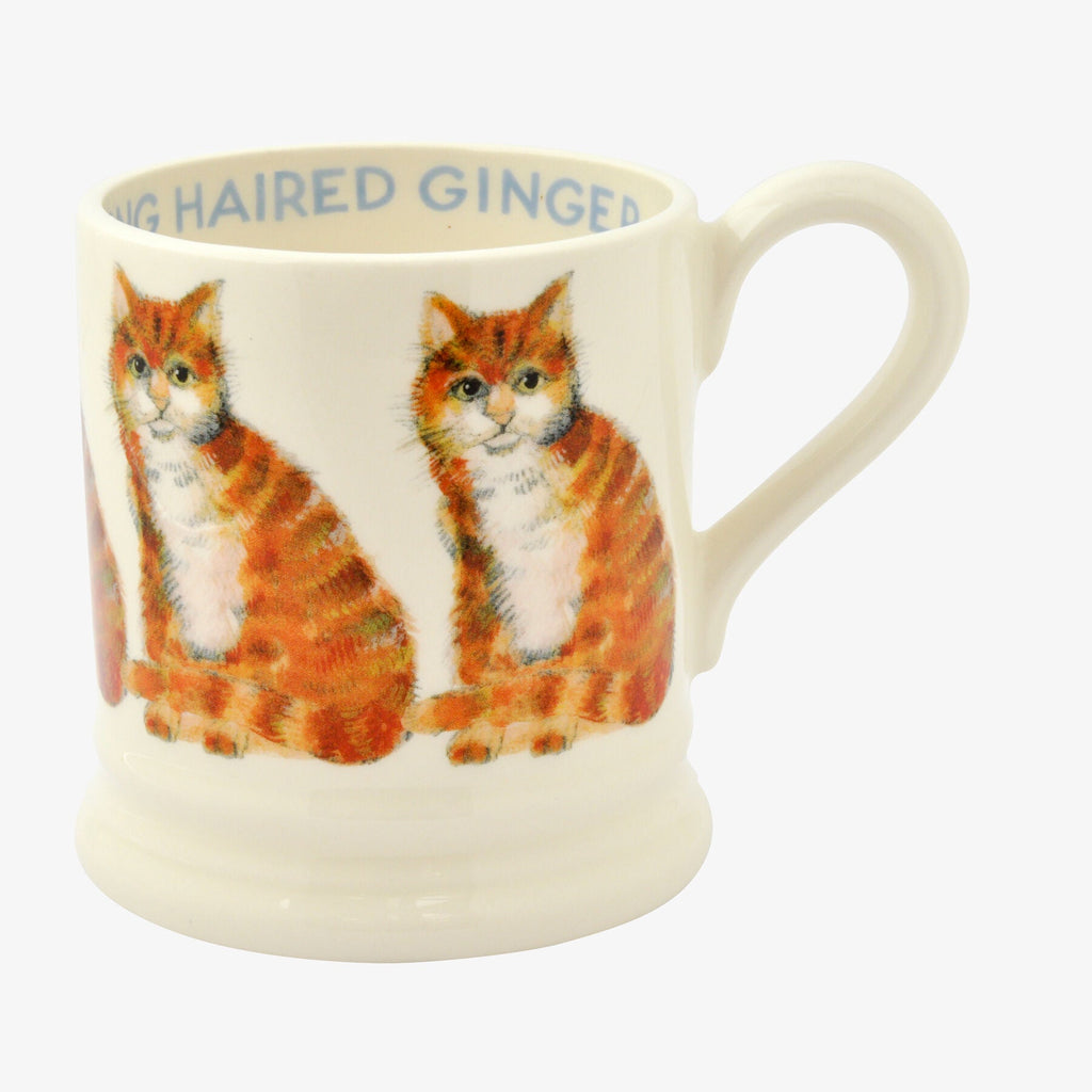 Long Haired Ginger Cat 1/2 Pint Mug