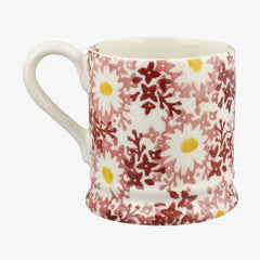 Personalised Pink Daisy Fields 1/2 Pint Mug