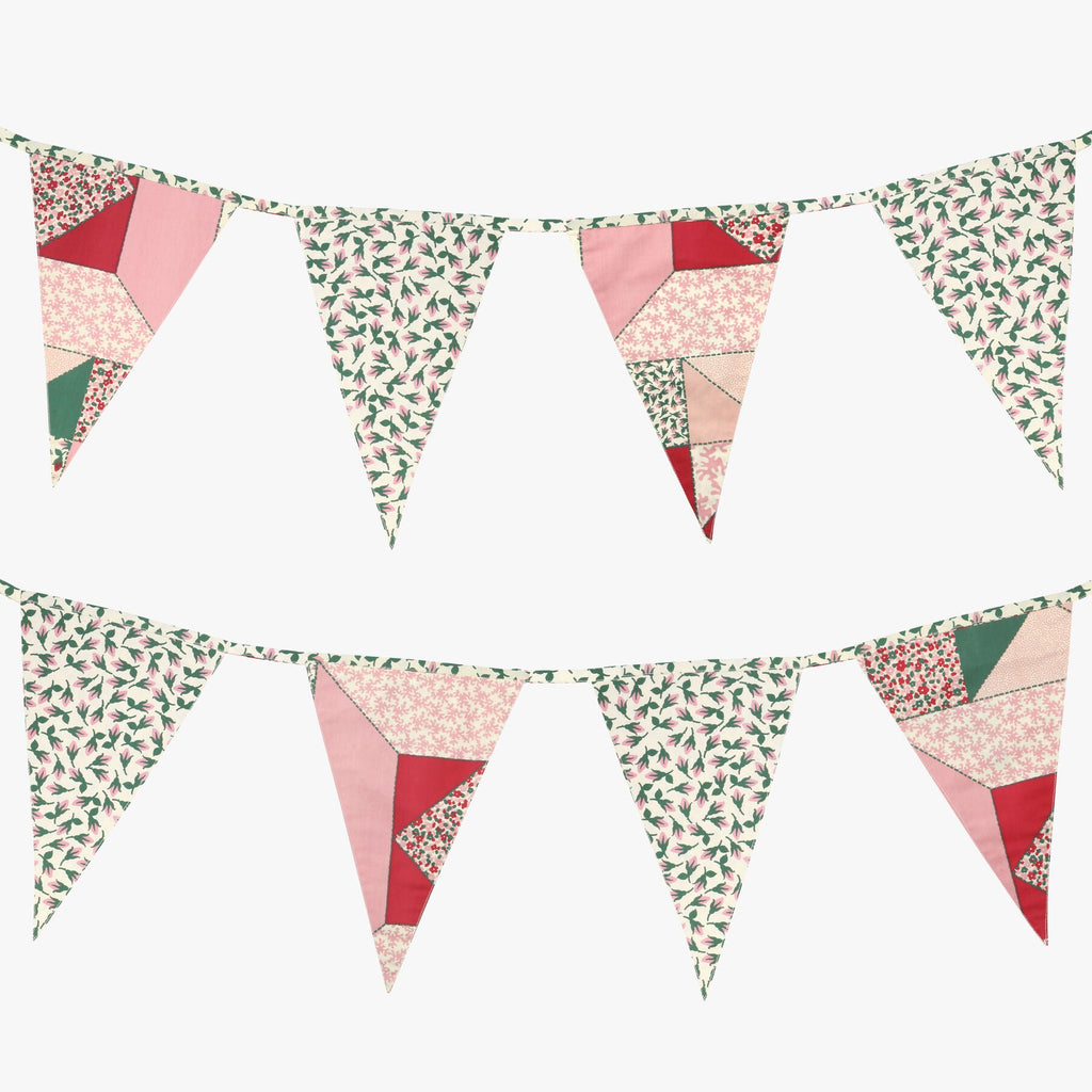Roses Patchwork Fabric Bunting