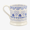 Personalised Blue Sampler 1/2 Pint Mug