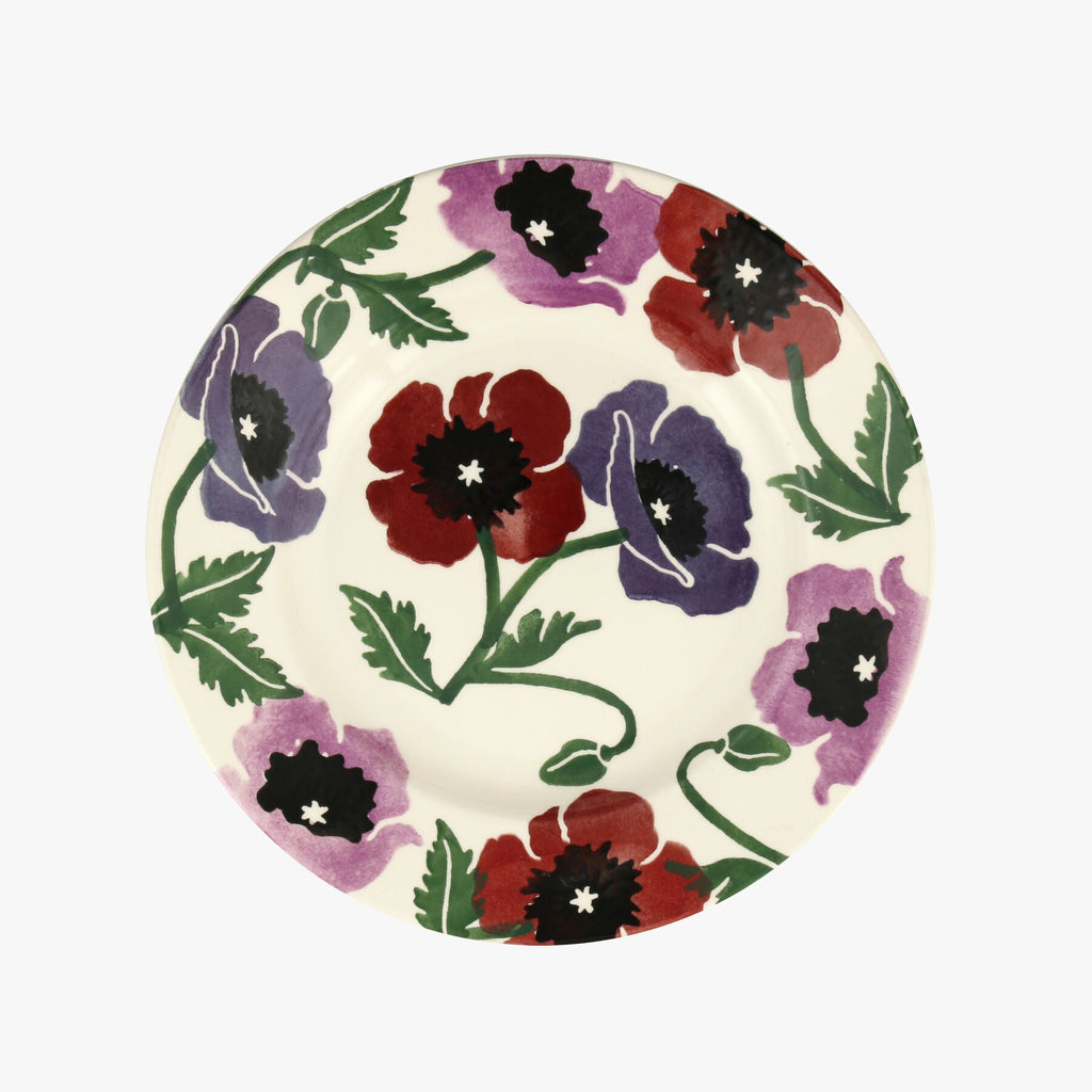 Seconds Purple & Plum Poppy 8 1/2" Plate Emma Bridgewater UK