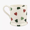 Personalised Red & Green Hearts 1/2 Pint Mug