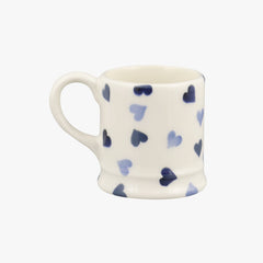 Personalised Blue Hearts Tiny Mug Decoration
