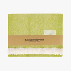 Lime Herringbone Wool Throw 140 X 185 Cm