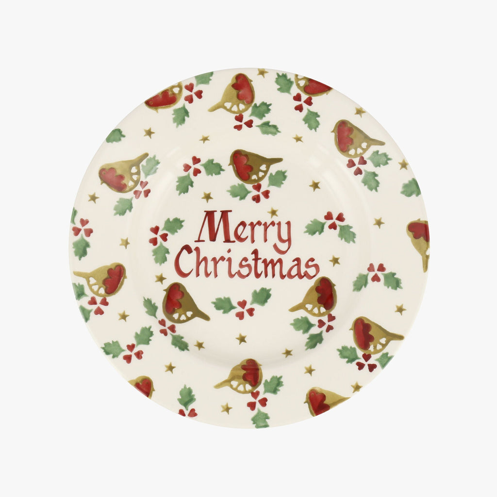 Personalised Christmas Robin 8 1/2 Inch Plate