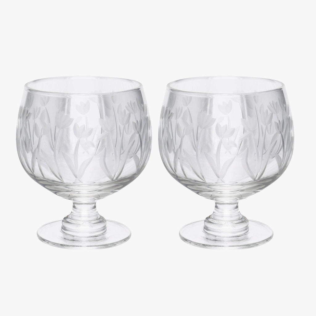 Golden Tulips Set Of 2 Gin Glasses Emma Bridgewater UK