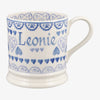 Personalised Blue Sampler 1 Pint Mug