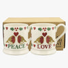 Christmas Joy Set Of 2 1/2 Pint Mugs Boxed
