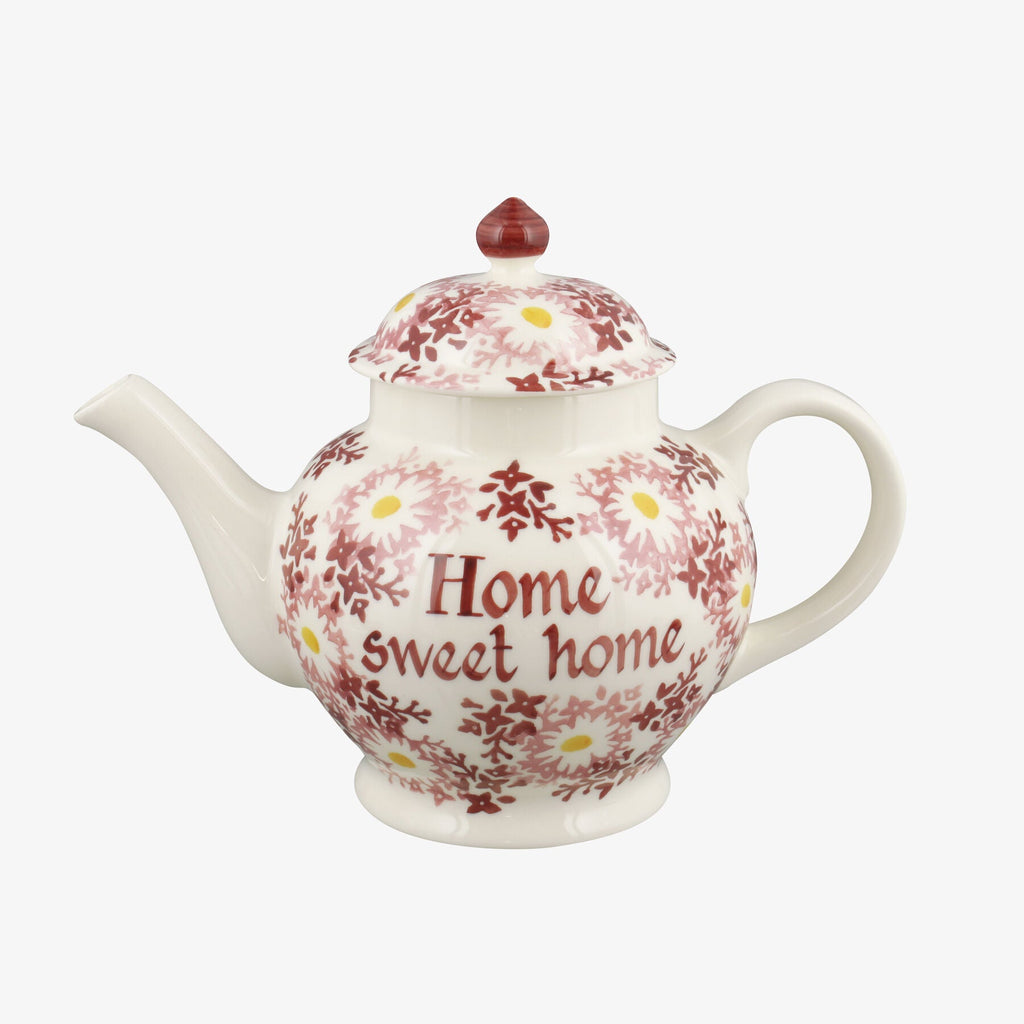 Personalised Pink Daisy Fields 4 Mug Teapot