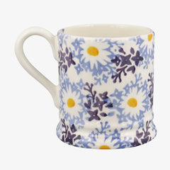 Personalised Blue Daisy Fields 1/2 Pint Mug