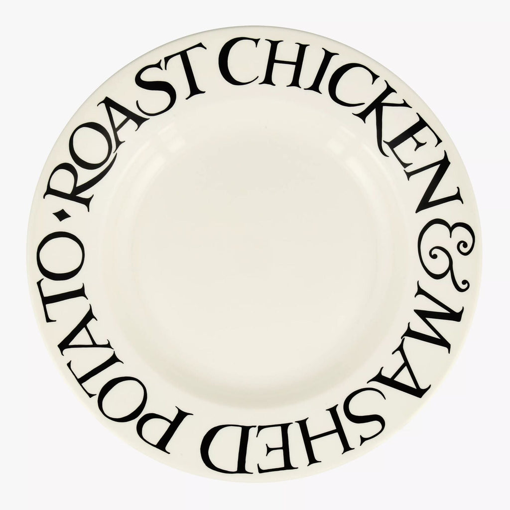 Black Toast Roast Chicken 10 1/2 Inch Plate