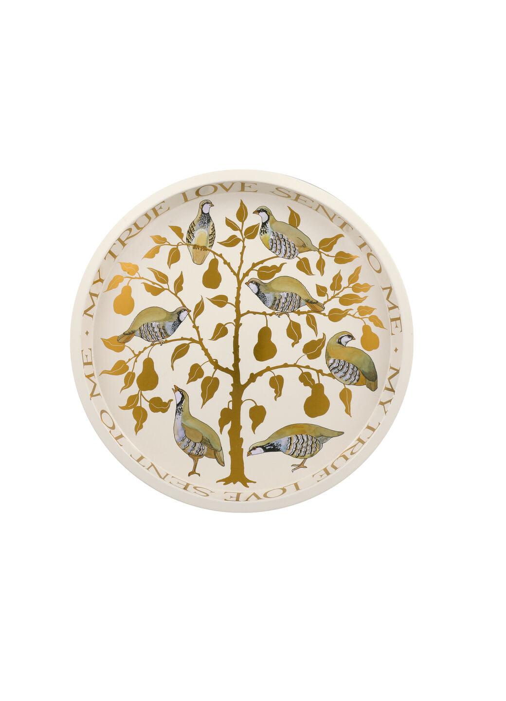 Partridge In A Pear Tree Round Tin Tray