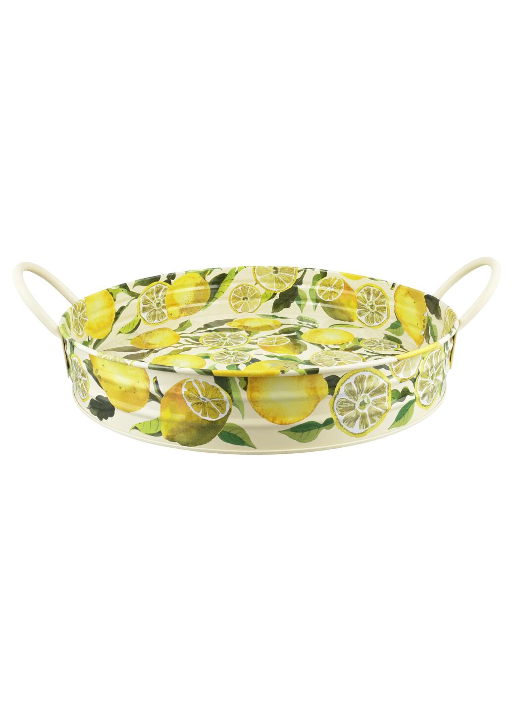 Lemons Large Handled Tin Tray