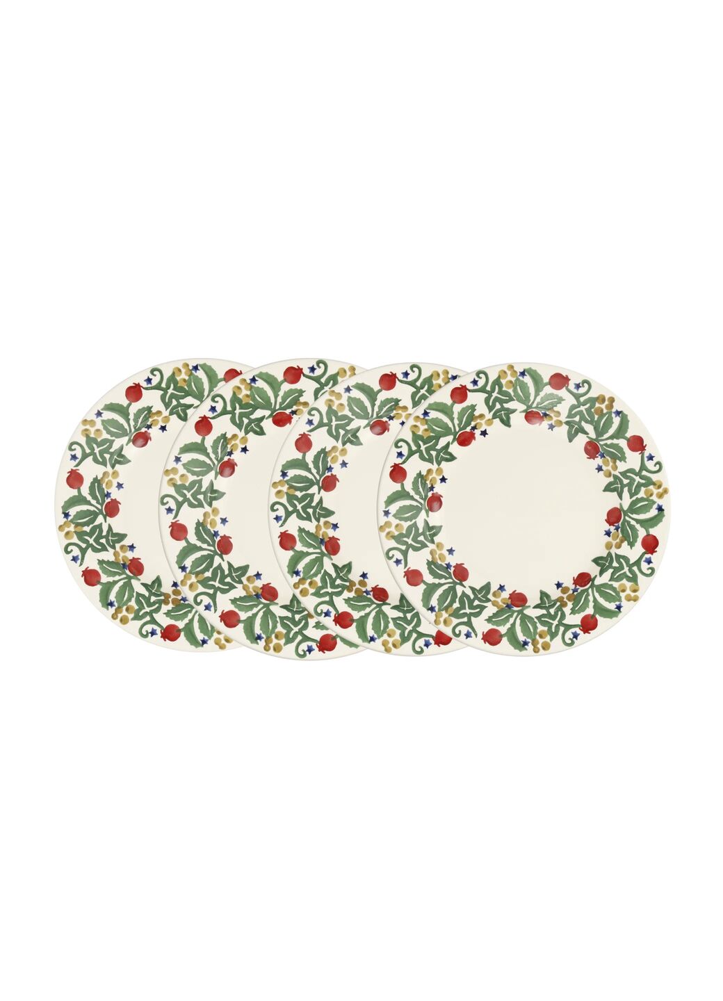 Rosehip & Ivy Medium Dinner Plate, 8.5 Inch - Set of 4